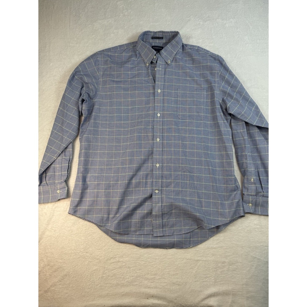 Lands End Long Sleeve Button XL No Iron Original Oxford Academia Career Office